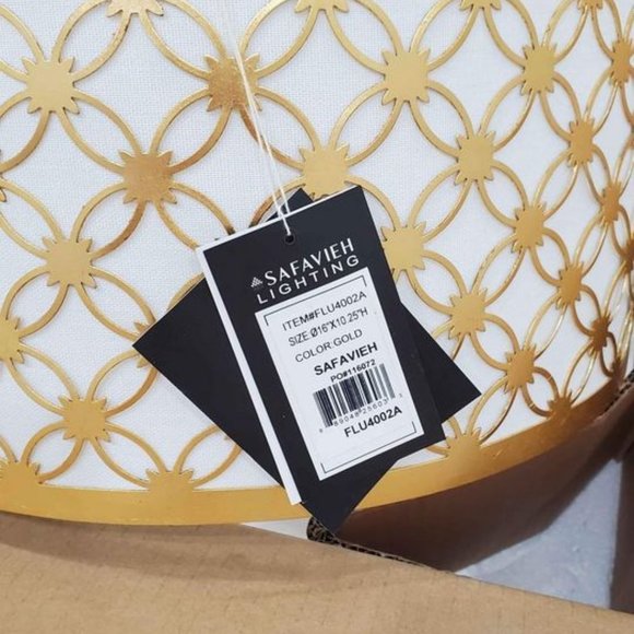 16" Inch Gold Semi Flush Mount Light Fixture By House Of Hamptons - New In Box - Picture 6 of 6